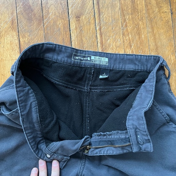 Carhartt Gray Relaxed Fit Fleece Lined Carpenter Pants Women’s 2 - Picture 7 of 12